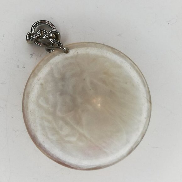 Pressed Dried Flowers Thailand Round Pendant Keychain Holder - Picture 3 of 8